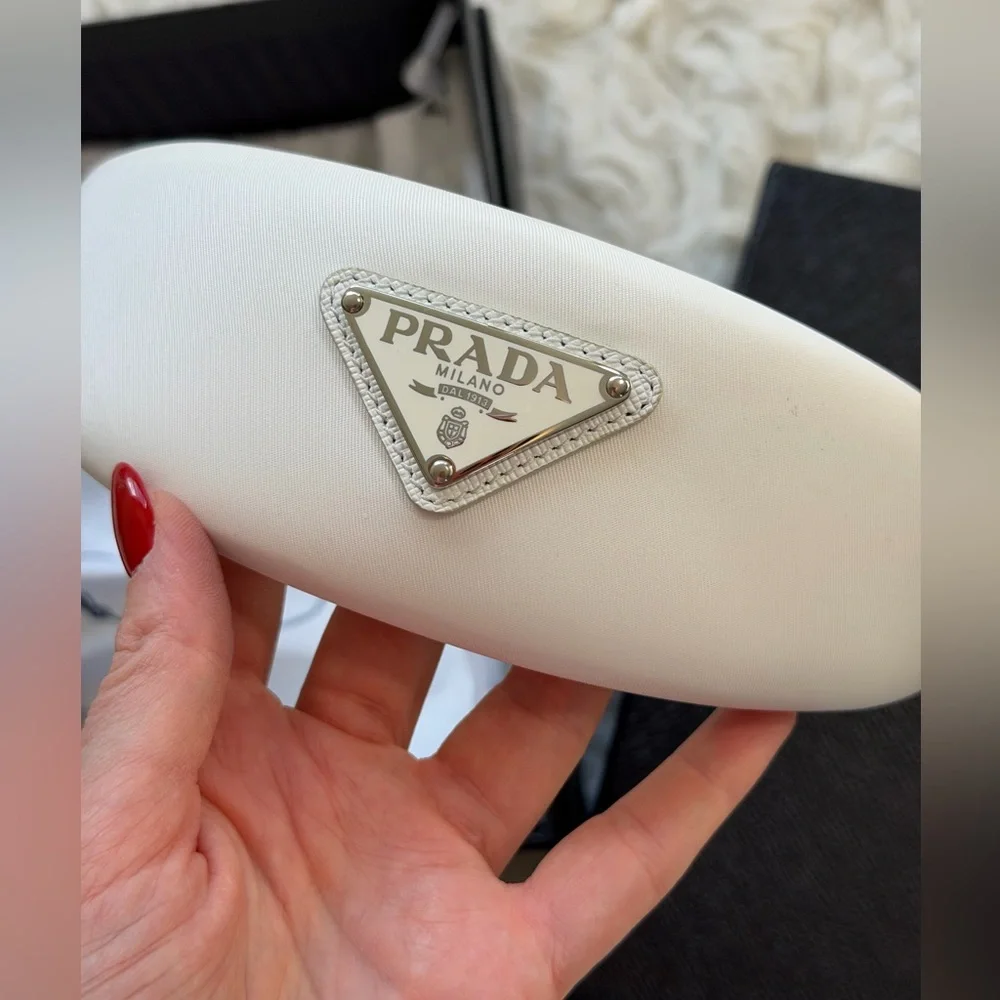 Authentic Prada White Re-Nylon Headband with full set - Picture 15 of 16
